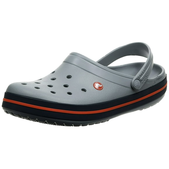Crocs Unisex Crocband Clog, Light Grey/Navy, 4 US Men / 6 US Women