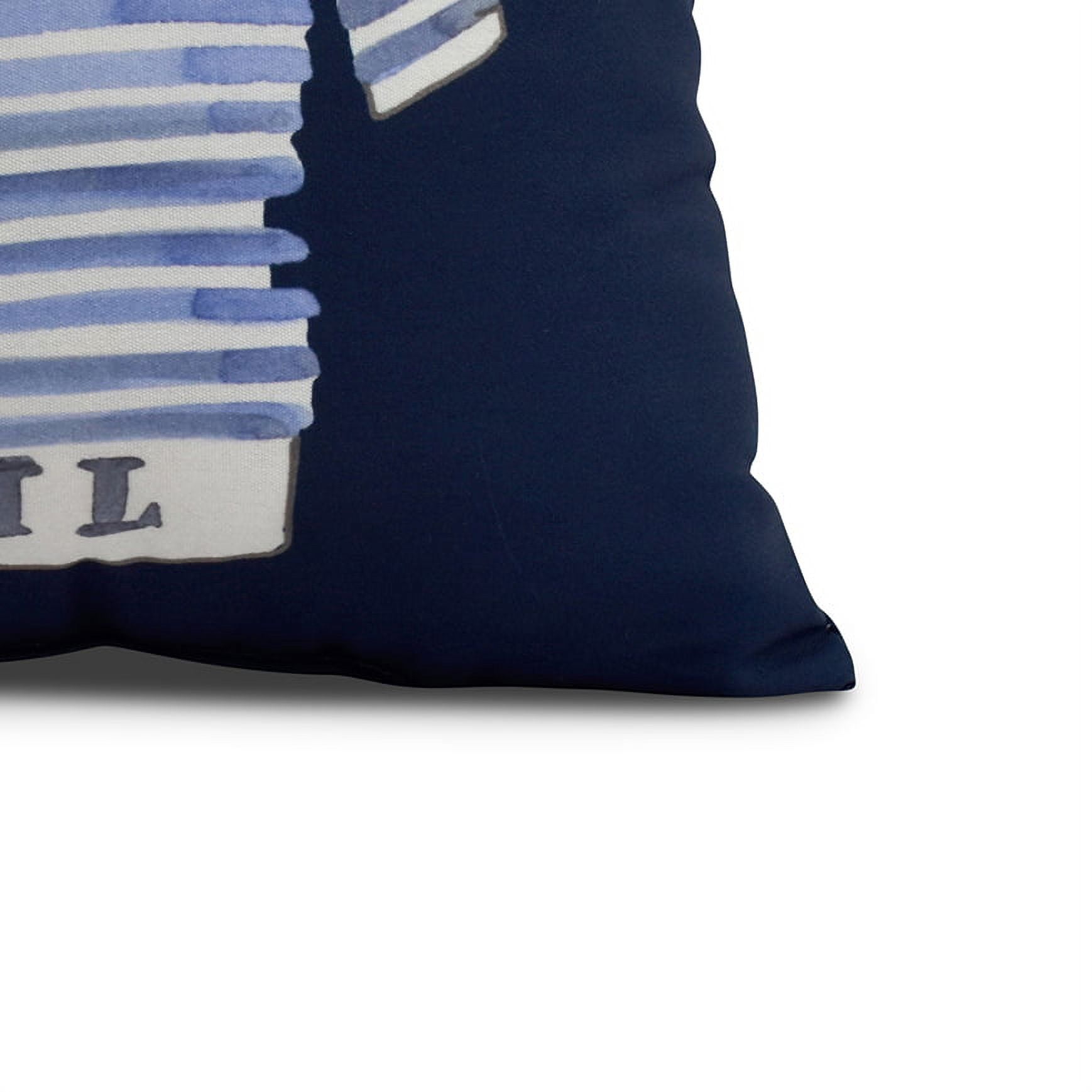 Simply Daisy, 20 x 20 inch, Captain Shirt , Geometric Print Pillow, Navy