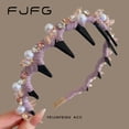 thumbnail image 4 of Exquisite Heavy Industry Crystal Pearl Reverse Comb Hairband for Women, New Style, Height-Increasing Crown Headband, Elegant and Sophisticated Hair Clip, 4 of 4