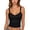 Black, variant on Women Ruffle Trim Cami Tops Underwire Support Bow Detail Spaghetti Strap Tank Shirts, Cropped Slim Fit Layering Blouses for Summer Party Beach Vacation