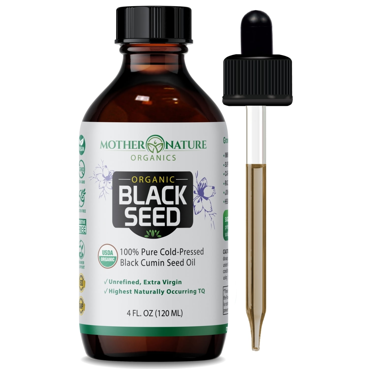 Mother Nature Organics, Black Seed Oil, 4 oz, 100% Pure & Organic
