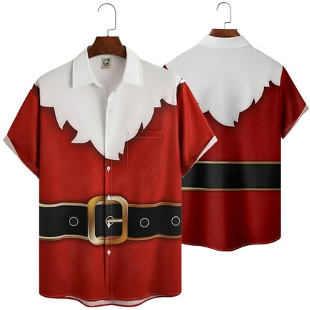 

MLFU Men s Santa Claus Party Tropical Ugly Hawaiian Christmas Shirts