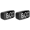 thumbnail image 1 of 2X Reloj Despertador Digital Inteligentede la Cabecera, Reloj de Escritorio USB de Viaje LED con Repetición Temperatura Fecha 12 / 24H para Dormitorio, Negro, 1 of 5