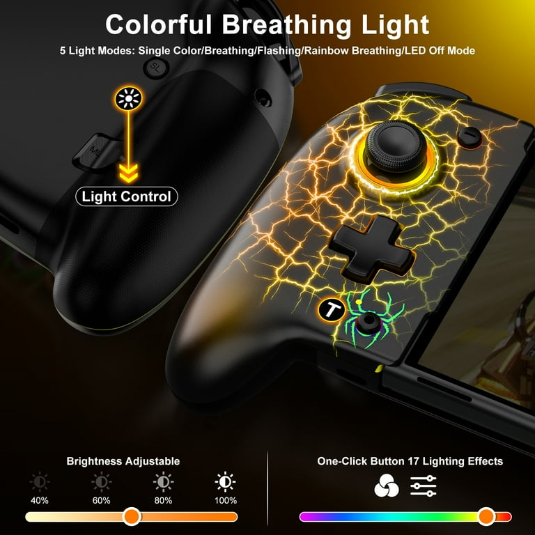 Switch Controller,for Switch Joy Con,One-Piece Joypad Controller for Nintendo Switch /Switch OLED Handheld Mode with Adjustable LED Modes,Programmable Switch Controller,for Switch Joy Con,One-Piece Joypad Controller for Nintendo Switch /Switch OLED Handheld Mode with Adjustable LED Modes,Programmable