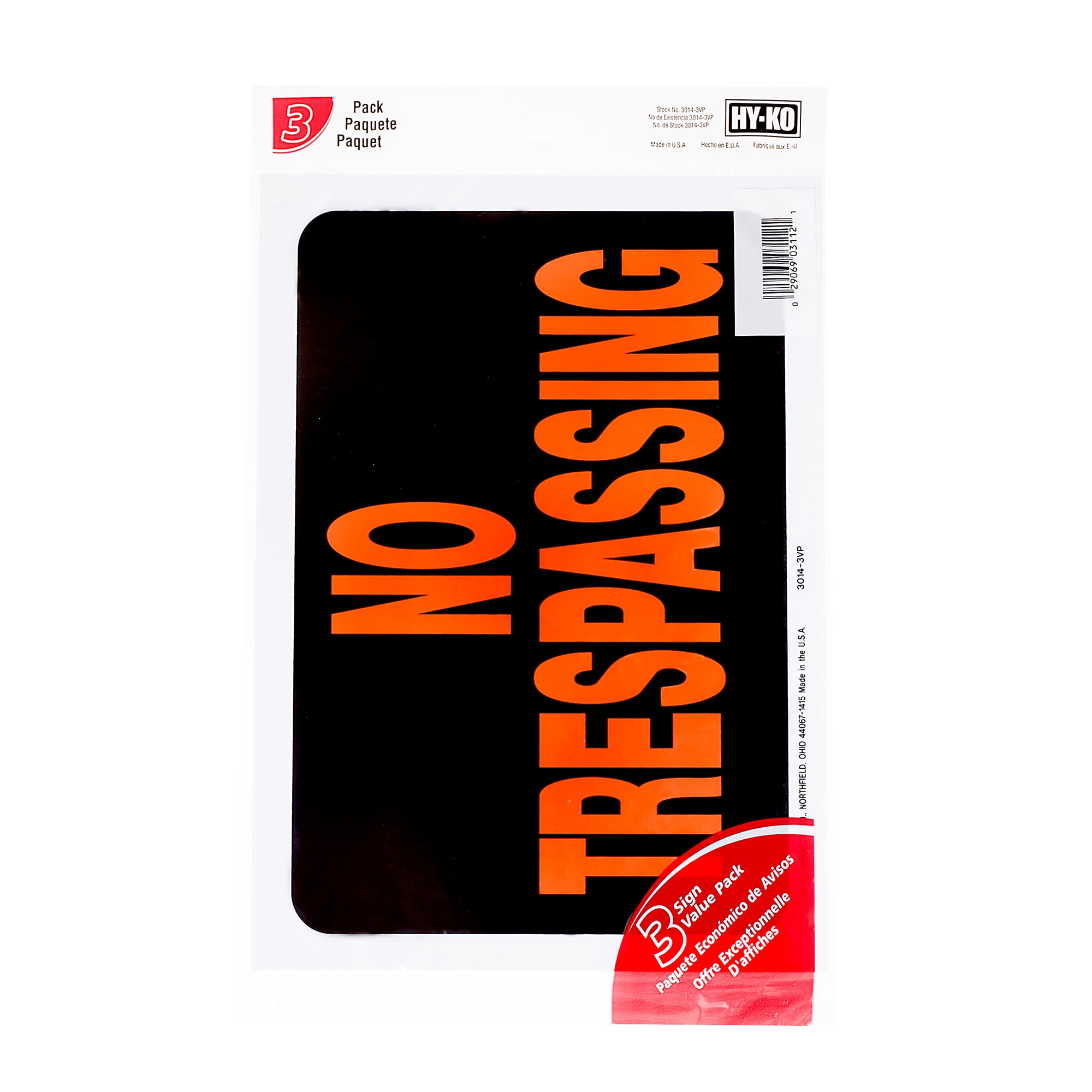NO TRESPASSING Sign 2 Pack 9 x 12 Inches Durable Plastic HIGHLY Visible 
