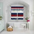 thumbnail image 6 of Kitchen Window Curtains Valance and Tier Set, Navy Vintage Barn Wood Board Rod Pocket Tier Curtains and Valance 3 Piece Set, Rustic Blue Red White Plank Window Treatment for Bedroom Living Room, 6 of 9