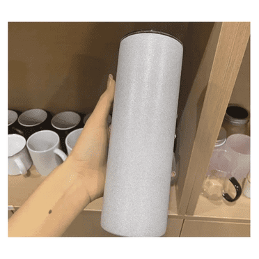 Sublimation 20oz Rough Glitter straight without metal rim white blank sparkling