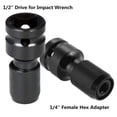 thumbnail image 3 of 2 Pack 1/2" Square to 1/4" Hex Socket Adapter, Quick Release Impact Ratchet Chuck Converter and Screwdriver Bit Holder Socket, 3 of 5