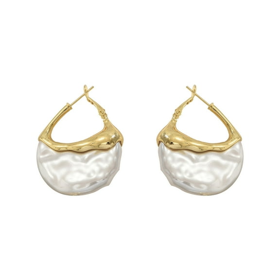 18K Gold-Plated Pearl Earrings, AAA Grade Selected Freshwater Cultured Pearls