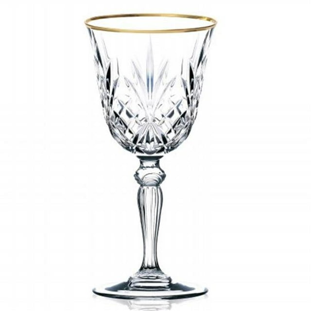 Sienne Collection Ensemble de 4 Verre à Vin Rouge Cristal avec Bande d'Or design par Lorren Home Trends