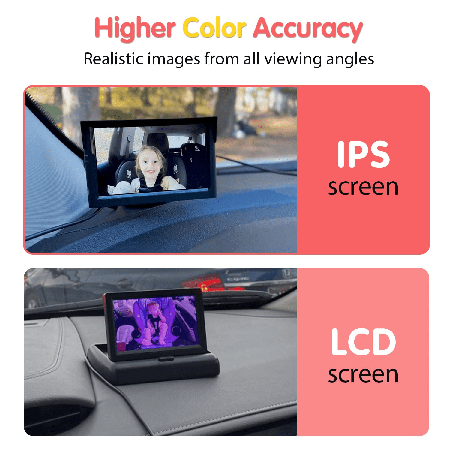 Luckview HD Baby Car Mirror with 3X Zoom, Black