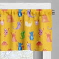 thumbnail image 3 of Ambesonne Cartoon Valance Pack of 2, Colorful Monsters, 42"X12", Marigold and Multicolor, 3 of 5