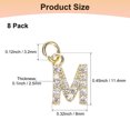 thumbnail image 3 of Uxcell 8 Pack 0.1" Encanto de letra m de strass completo para pulseras/brazaletes de bricolaje Oro, 3 of 6