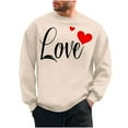 thumbnail image 2 of NTACZA Valentines Day Shirts for Men Novelty Crew Neck Yellow Sweatshirt Love Heart Holiday Long Sleeve Men T Shirts S, 2 of 5