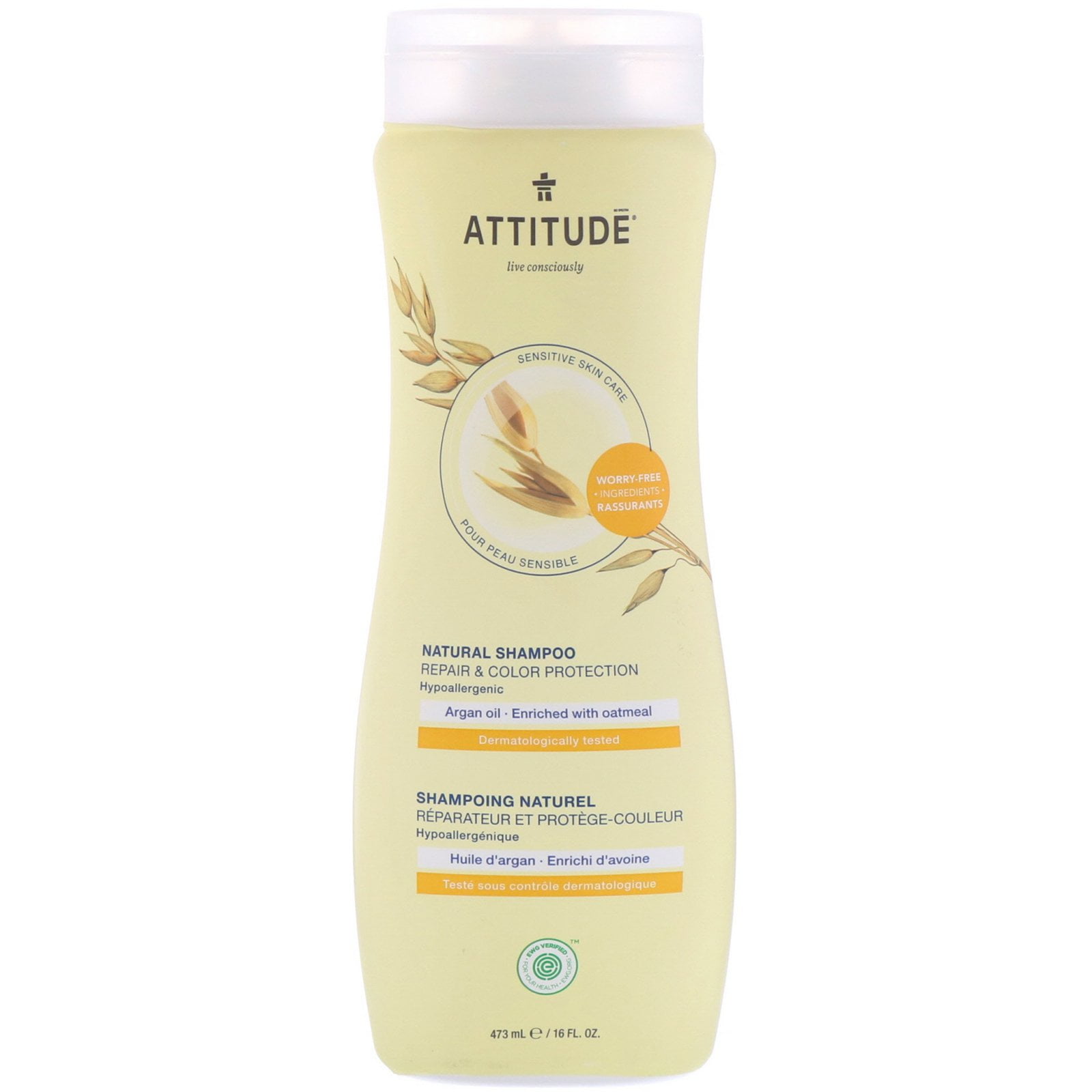 ATTITUDE Natural Shampoo Repair Color Protection Argan Oil 16 fl oz 473