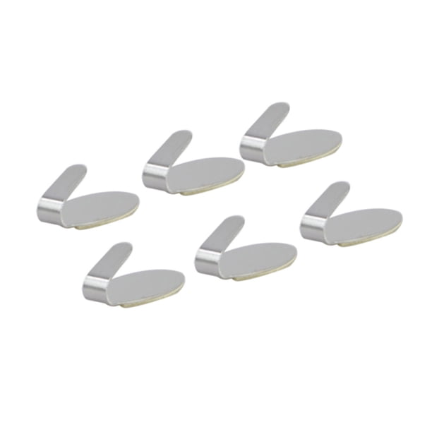 Billuyoard 6 uds ganchos autoadhesivos hogar cocina puerta de pared soporte de acero inoxidable gancho colgador bolsa llave gancho colgante Almacenamiento y organización del hogar PC 1
