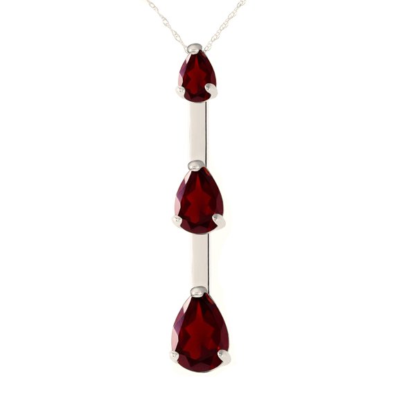 Galaxy Gold 14k White Gold 18" Necklace with Natural Garnets