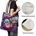 thumbnail image 3 of The Ren & Stimpy Show Bolso de tela con estampado de lienzo para mujer, bolsa de compras reutilizable y estética, con cremallera interior, regalo para mujer,40*40cm., 3 of 6