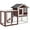 Brown+White, variant on Dog Crate, PawHut Wooden Bird Aviary, 67" Outdoor Bird Cage with Slide-Out Tray, Three Doors, Birdhouse, Ladder, Perches for Finches, Parakeets, Gray, Gray Pet Playpen,Wood Chicken Coop