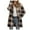 Khaki, variant on Meichang Fleece Jacket for Women Long Plaid Jacket Casual Button Down Coat Lapel Long Sleeve Outerwear with Pocket Fall