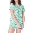 thumbnail image 1 of Womens Pajamas Set 2 Piece Button Down Monkey Shorts Set Y2k Preppy Loungewear Pjs, 1 of 5
