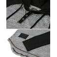 thumbnail image 2 of ZIMEGO Men's Long Sleeve Color Block Hooded Henley shirt - Athletic Baseball Sports Raglan Style Casual Hoodie, 2 of 6