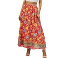 thumbnail image 1 of Faldas de Mujer Midi Gasa Floral Impresa Falda de Verano para las Mujeres, Falda Midi Casual con Cintura Elástica Suelta Ajuste, Falda Ligera de Playa Flujo para el Uso Diario, 1 of 7