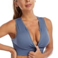 thumbnail image 4 of Women Deep V Sports Soft Bra,Sleeveless Racerback Tank Crop Underwear, 4 of 6