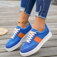 thumbnail image 4 of HTHLVMD Retro Style Tennis Shoes, Platform Sole Trainers, Colorful Suede Sneakers, Platform Sneakers for Women Comfortable Fashion Retro Sneakers Casual Non-Slip Tennis Walking Shoes, Blue 6, 4 of 6
