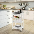 thumbnail image 2 of Giantex Chariot d'Îlot de Cuisine Roulant, Chariot de Service Utilitaire de Rangement avec Plateau de Table en Acier Inoxydable, 2 of 8