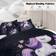 thumbnail image 4 of Sleepwish Kids Bedding Set 4 Pieces Super Soft Unicorn King Comforter Set for Girls, Purple, 4 of 8