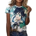thumbnail image 3 of Genshin Impact Womens T-Shirt Round Neck Short Sleeve Tee Shirts Summer Breathable Tops Blouse S, 3 of 8
