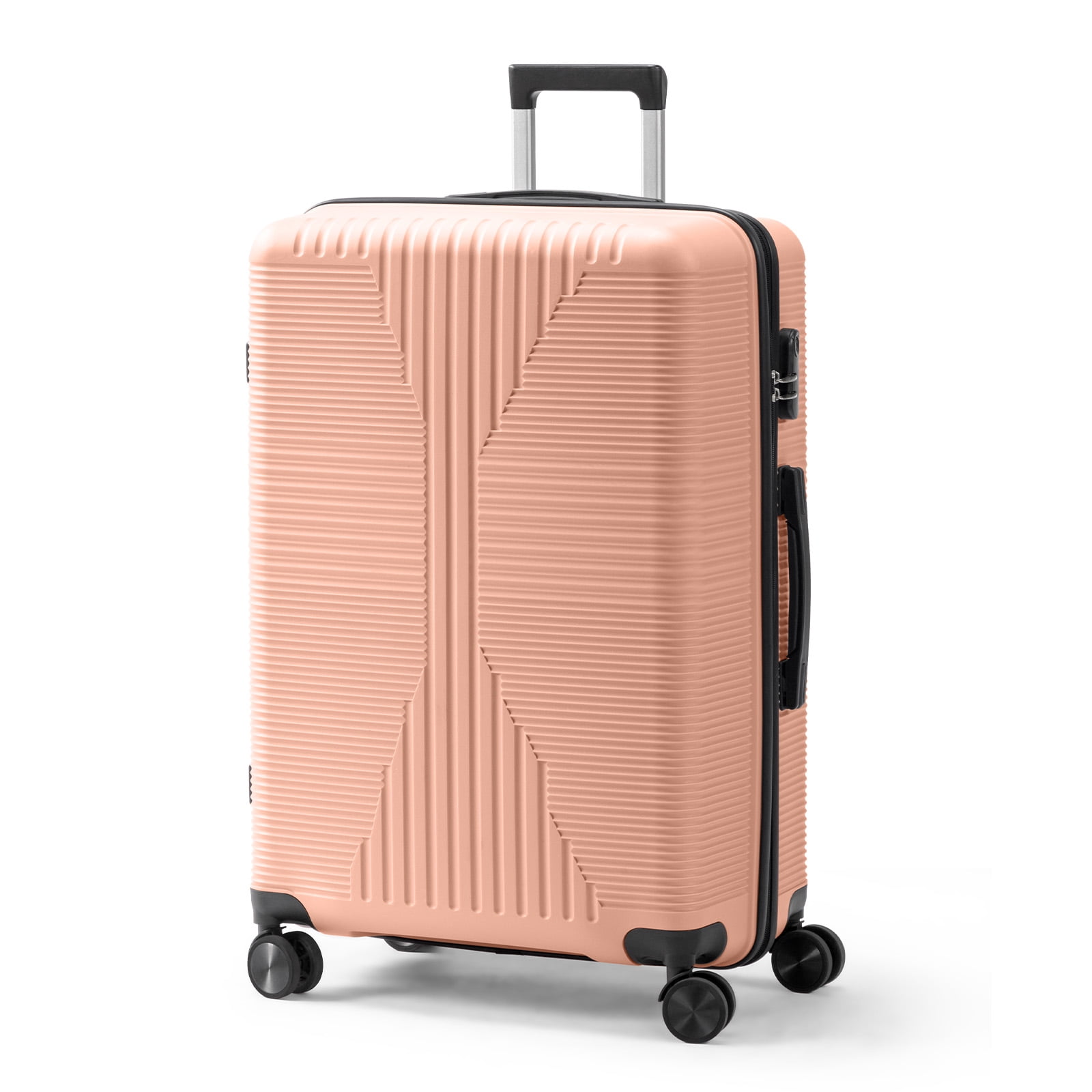 28 Inch Expandable Hard Shell Checked Suitcase, 360 Silent Spinner Wheels Luggage for 7+ Days Long Family Travel