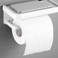 thumbnail image 2 of Decoración elegante para el baño, soporte para papel higiénico de acero inoxidable a prueba de óxido con estante para teléfono para un acceso rápido, espacio adicional y opción de montaje adhesivo, 2 of 5