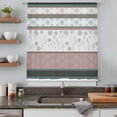 thumbnail image 4 of Grey Stripes Abstract Sheer Curtains 54 Inches Long, Geometric Spring Flowers Country Light Filering Curtains, Breathable Simi Curtain Privacy Drapes for Kitchen Bathroom Small Window Treatment, 4 of 9