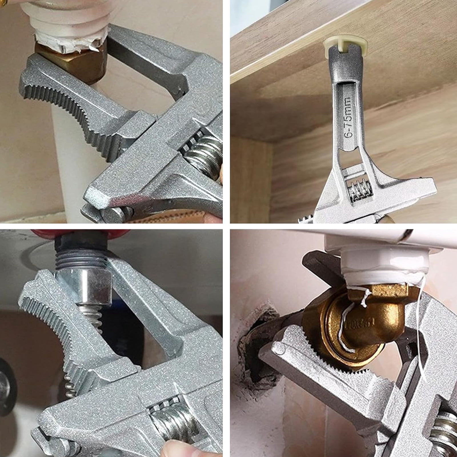 Pershook Multifunctional Faucet Sink Basin Wrench Tool Set,Plumbing Tools for Tight Spaces,Adjustable Wrench,Plumber Wrench for Toilet,Kitchen Repairs