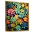 thumbnail image 2 of Designart "Succulent Mosaic Artistry" Floral & Botanical Floater Framed Wall Art Living Room, 2 of 7