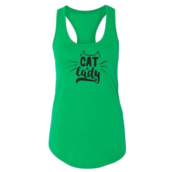 Cat Lady Quote Racerback Tank Women -Image by Shutterstock, Female Small