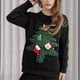 thumbnail image 4 of Suéter de cuello redondo para mujer, estampado navideño, cuello redondo, manga larga, suéter de punto, blusa de poliéster para mujer, 4 of 4