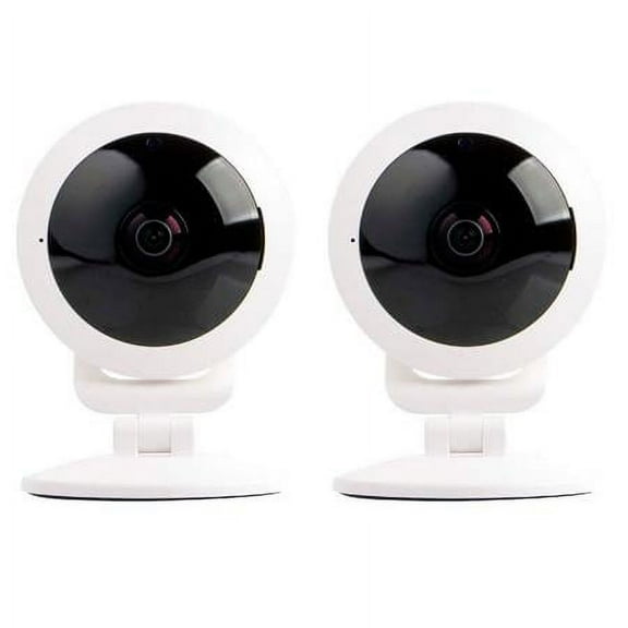 Vivitar 2 Pack IPC-117 1080p Full HD Wi-Fi Smart IP Camera with 360 Degree View Angle Lens, White