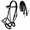 Black/Beaded, variant on Horse Western Black Leather Beaded Bitless Padded Sidepull Bridle Reins 77RS23BK