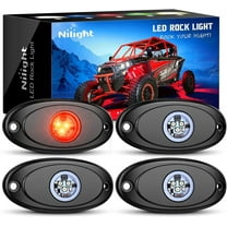 Nilight LedED Rock Light 4Pcs Red Light Pods Waterproof Under Body Wheel Well Light Exterior Interior Lights for Car Truck Pickups ATV UTV SUV Motorcycle Boat