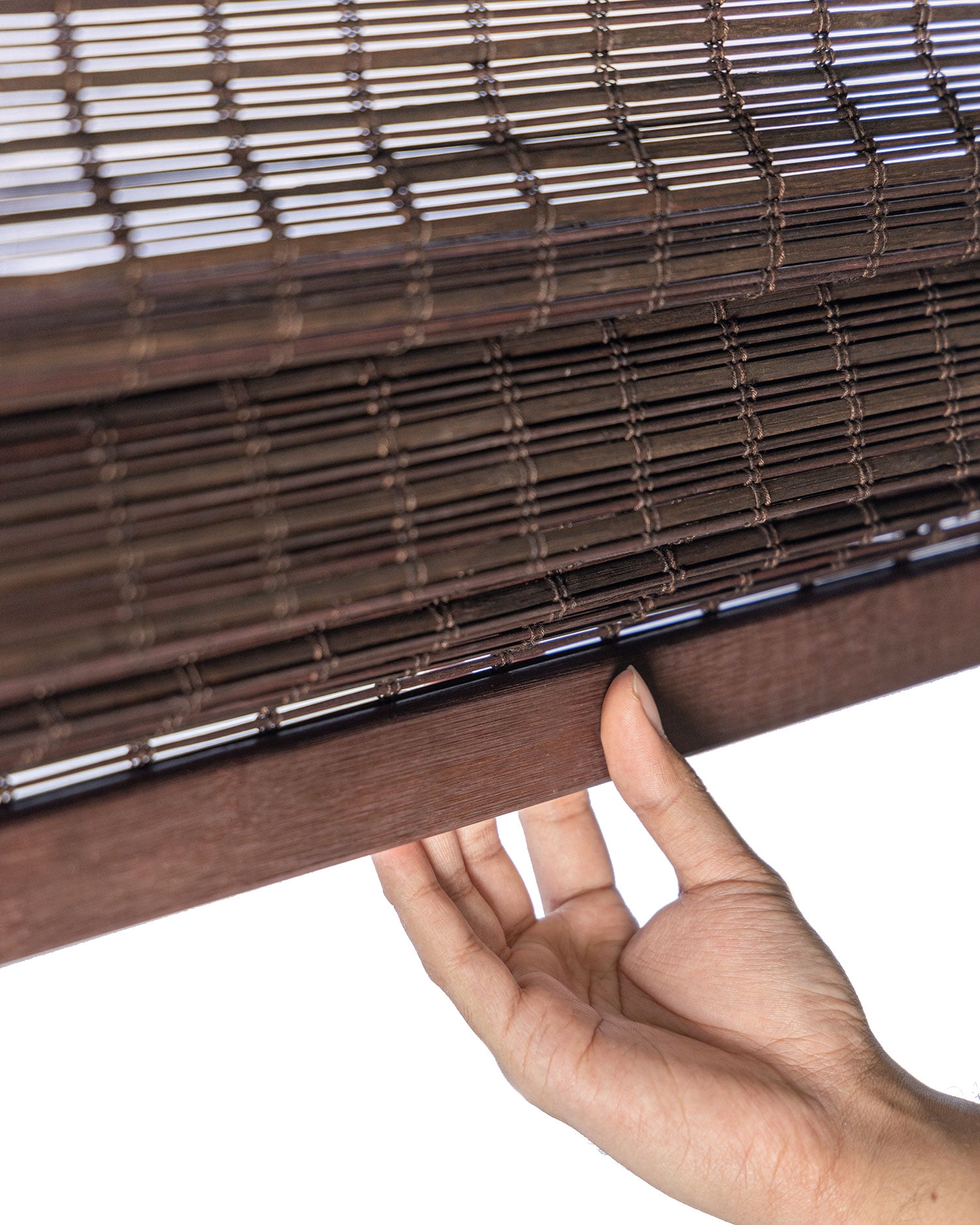 Chicology 23"W x 64"H Buffalo Cordless Bamboo Roman Shades, Natural Woven Wood, Light Filtering, Safe for Kids & Pets