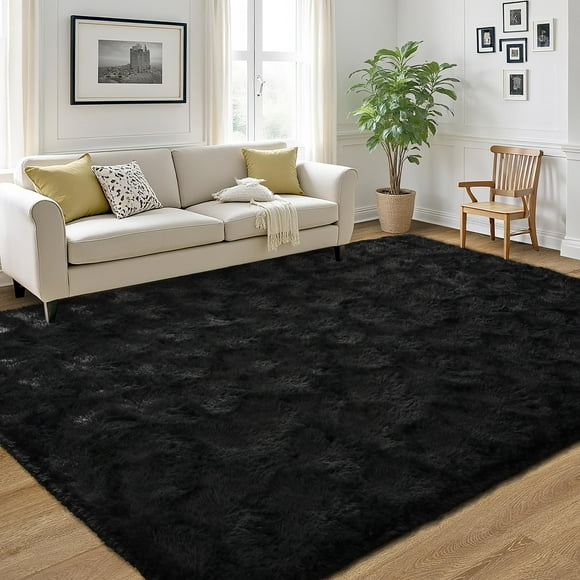 Alfombra de Área LOCHAS Ultra Suave y Esponjosa para Sala 240x300 cm Negra
