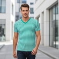 thumbnail image 6 of CONZONE Carnival Men's T-Shirts Short Sleeve T Shirts for Men Casual Crew Neck Striped Lightweight Tees Soft Cozy Athletic Tops, 6 of 8