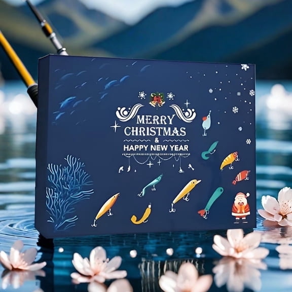 Advent Calendar  Fishing Lure for Man Adult Teen - 24 Days Christmas Countdown Fish Tackle Set - Xmas Surprise Fish Bait Gift for Father Grandpa Brother Boyfriend