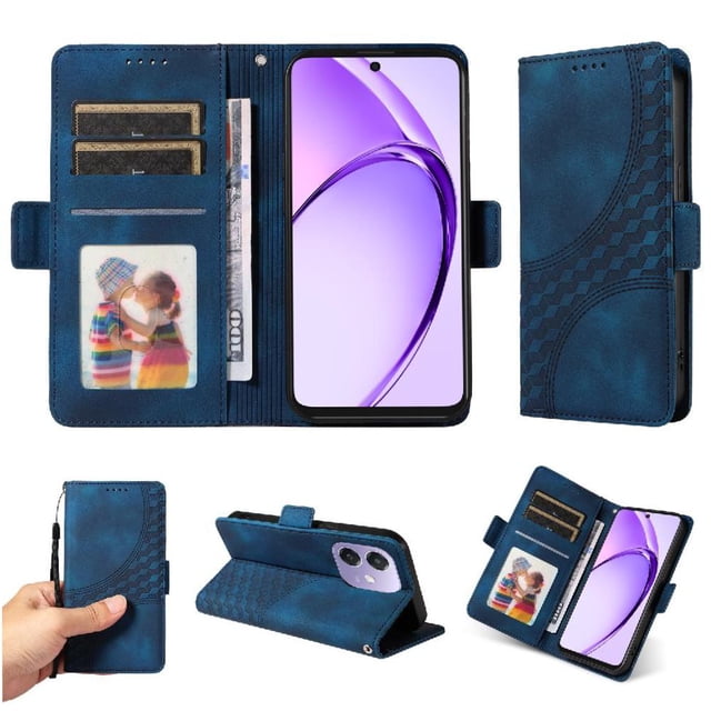 Funda GANGXUN para OPPO A5x 4G/5G con diseño acolchado elegante, cuero PU, protección total y ajuste preciso