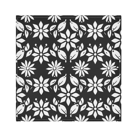 

JSTEL White Geometric Floral Cloth Napkins Set of 6 20x20 Inch Washable and Reusable Napkin for Decoupage Dinner Party Everyday Use