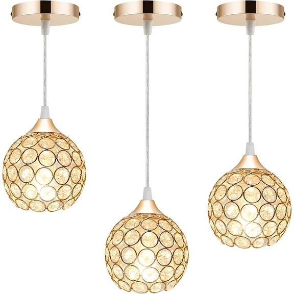 Mini Gold Crystal Light with 3 Colors Corn Lights 32" Pendant Lighting