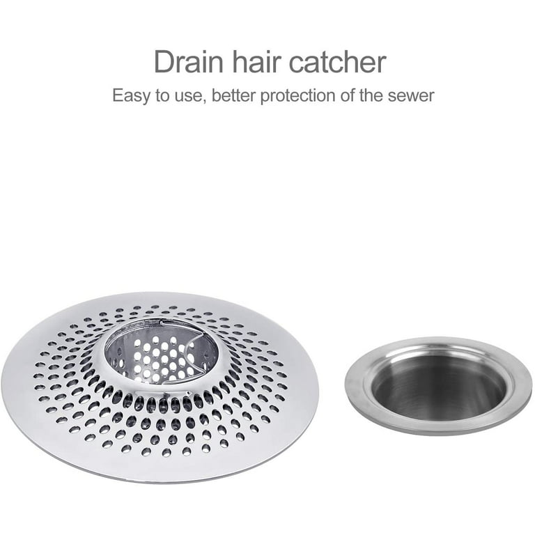 Lekeye Drain Hair Catcher/Bathtub Shower Drain Hair Trap/Strainer Stainless Steel Drain Protector(Patented Product), Silver